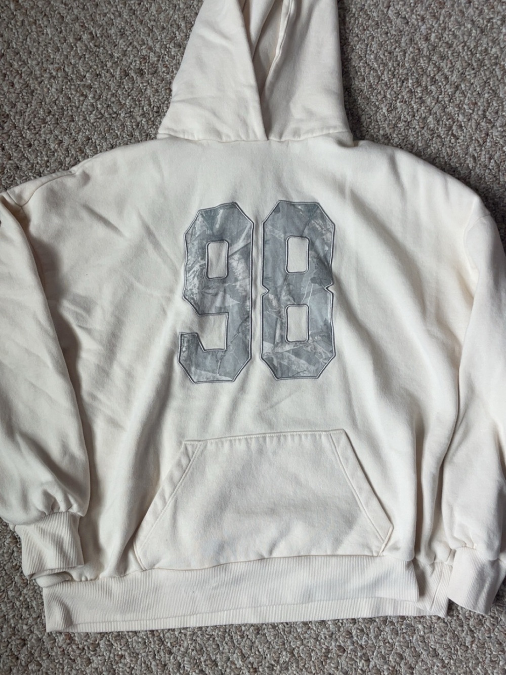 Aeropostale White Hoodie with Silver '98' Graphic